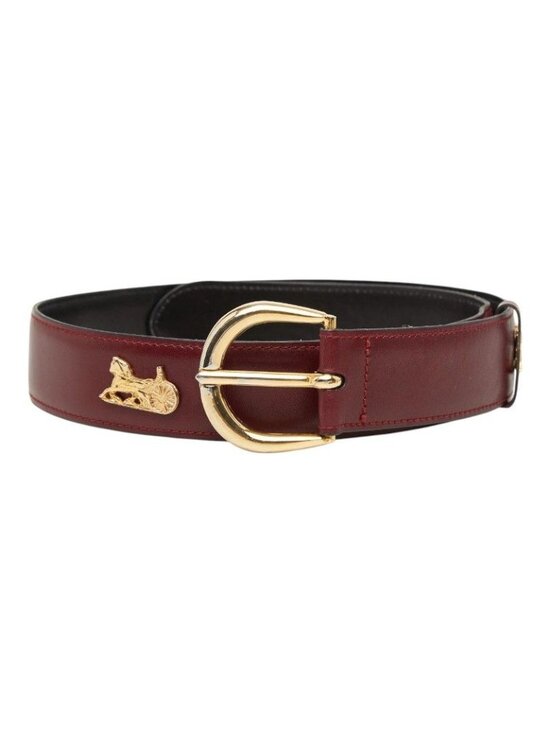 Celine Vintage Carriage Belt 70 Wine Red Bordeaux Leather main image 5